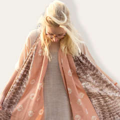 MuniMuni Tie Dye Scarf - Dot Old Pink/ Brown
