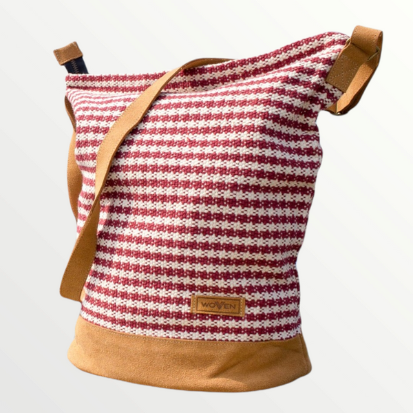 Daily bag - Red/ White Thicker Stripe