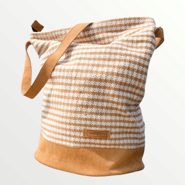 Daily bag - Light Brown/ White Thicker Stripe