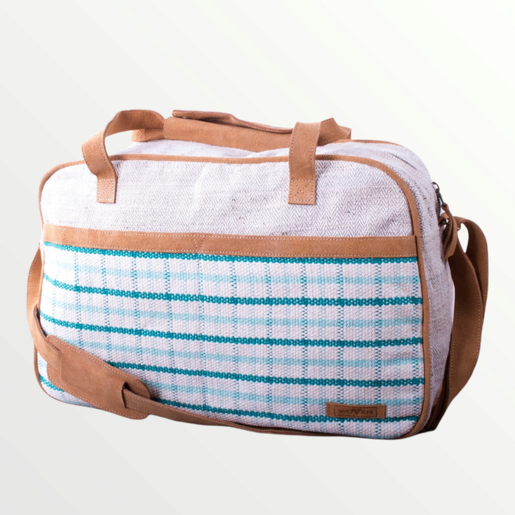 Tour Bag - Turquoise Check Pattern