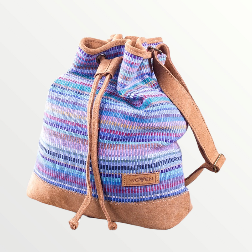 Muzza bag - Blue/Purple Recycle Pattern