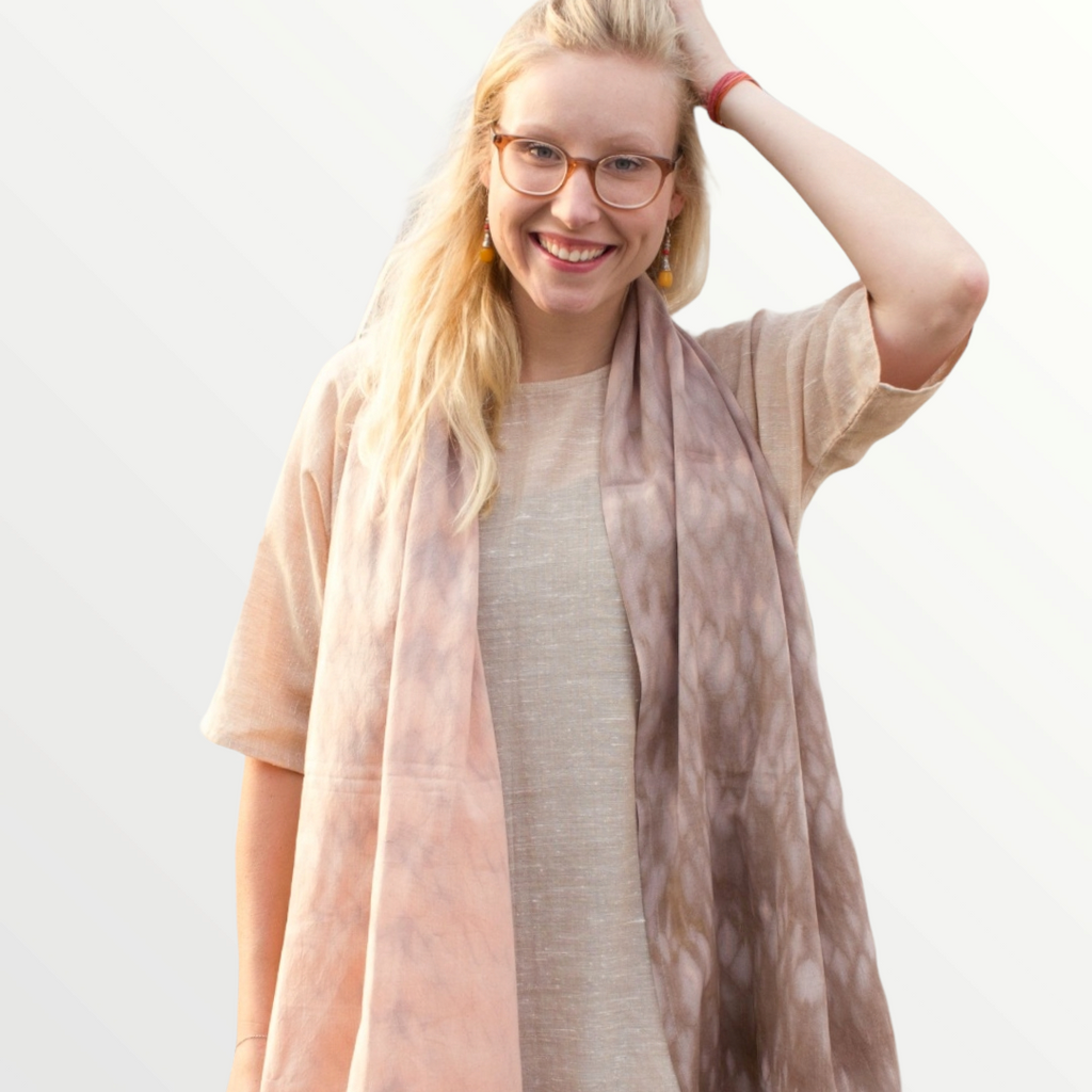 MuniMuni Tie Dye Scarf - Raindrop Brown/ Grey