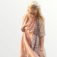 MuniMuni Tie Dye Scarf - Dot Old Pink/ Brown