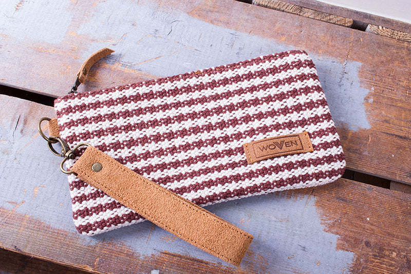 Wallet - Brown/ White Thicker Stripe - MuniMuni