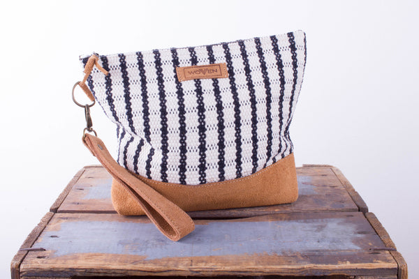 Wash Bag -  Black/ White Check Pattern - MuniMuni
