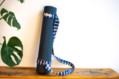 Tie Dye Yoga Carry Strap - Indigo Blue Stripe - MuniMuni