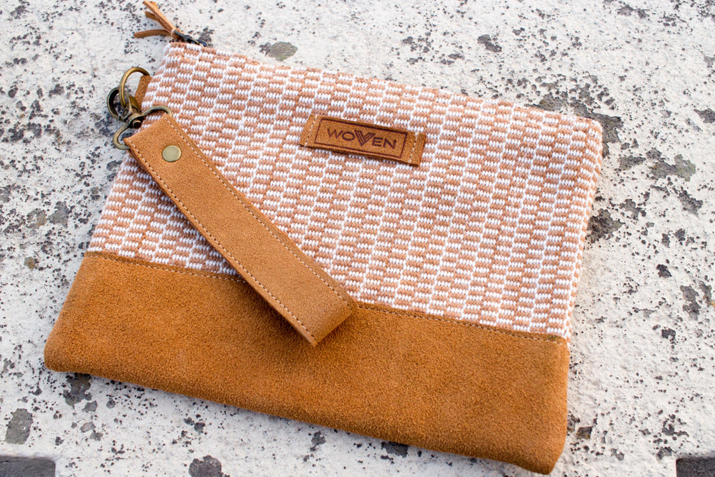 Zip Purse Large -  Light Brown Finer Pattern - MuniMuni