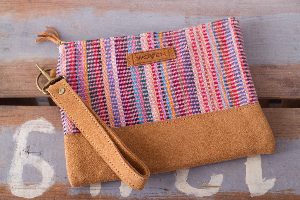 Zip Purse Large - Pink/ Purple Recycle Pattern - MuniMuni