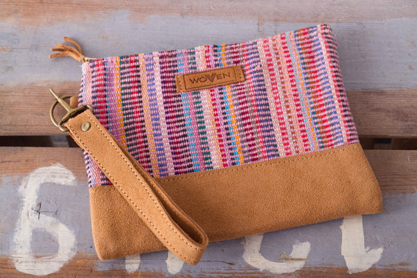 Zip Purse Large - Pink/ Purple Recycle Pattern - MuniMuni